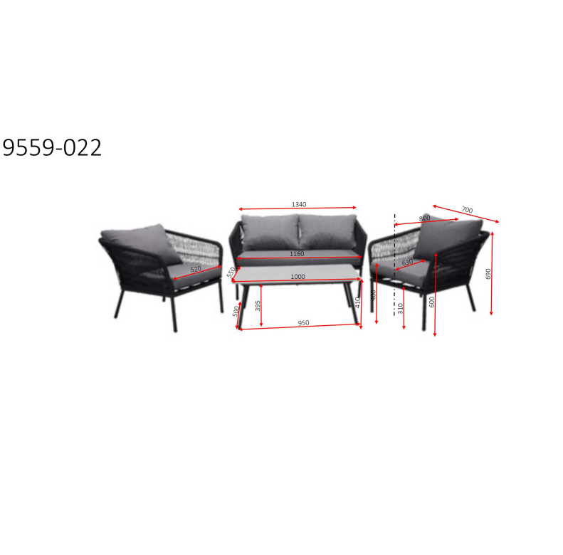 Lauko baldų komplektas Lindos